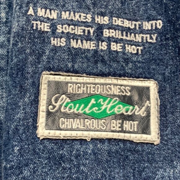 VINTAGE KONGLOON JEANS SHERPA LINED EMBROIDERED JACKETS SIZE L - Picture 11 of 13